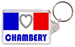 Chambery- Love France/French Town & Cities Flag - Double Sided Large Keyring Key Fob Chain Ring Gift Present Souvenir