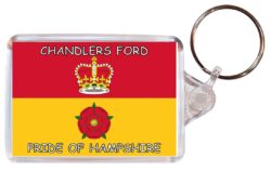 Chandlers Ford - Pride of Hampshire - Double Sided Large Keyring Key Fob Chain Ring Gift Present Souvenir
