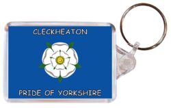 Cleckheaton - Pride of Yorkshire - Double Sided Large Keyring Key Fob Chain Ring Gift Present Souvenir