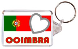 Coimbra - Love Portugal/Portuguese Town & Cities Flag - Double Sided Large Keyring Key Fob Chain Ring Gift Present Souvenir