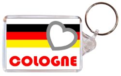 Cologne - Love Germany/German Town & Cities Flag - Double Sided Large Keyring Key Fob Chain Ring Gift Present Souvenir