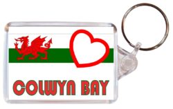 Colwyn Bay - Love Wales/Welsh Town & Cities Flag - Double Sided Large Keyring Key Fob Chain Ring Gift Present Souvenir