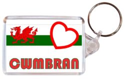 Cwmbran - Love Wales/Welsh Town & Cities Flag - Double Sided Large Keyring Key Fob Chain Ring Gift Present Souvenir