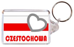 Czestochowa - Love Poland/Polish Town & Cities Flag - Double Sided Large Keyring Key Fob Chain Ring Gift Present Souvenir