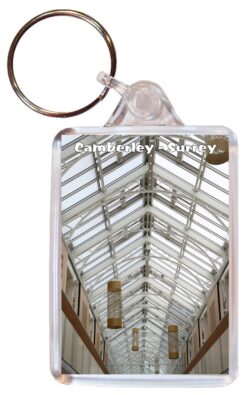 Camberley - Surrey - Double Sided Large Keyring Key Fob Chain Ring Gift Present Souvenir E1
