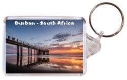 Durban - South Africa - Double Sided Large Keyring Key Fob Chain Ring Gift Present Souvenir SA2