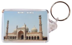 Delhi - India - Double Sided Large Keyring Key Fob Chain Ring Gift Present Souvenir I2