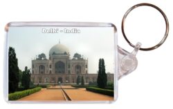 Delhi - India - Double Sided Large Keyring Key Fob Chain Ring Gift Present Souvenir I3
