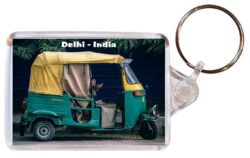 Delhi - India - Double Sided Large Keyring Key Fob Chain Ring Gift Present Souvenir I4