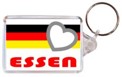 Essen - Love Germany/German Town & Cities Flag - Double Sided Large Keyring Key Fob Chain Ring Gift Present Souvenir
