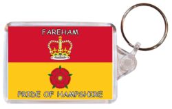 Fareham - Pride of Hampshire - Double Sided Large Keyring Key Fob Chain Ring Gift Present Souvenir