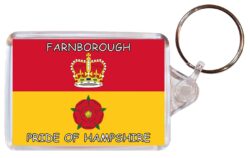 Farnborough - Pride of Hampshire - Double Sided Large Keyring Key Fob Chain Ring Gift Present Souvenir