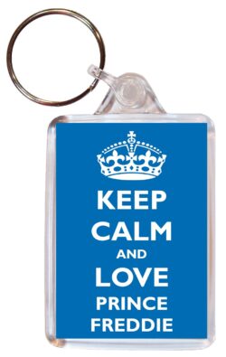 Keep Calm and Love Prince Freddie - Double Sided Large Keyring Key Fob Chain Ring Gift Present Souvenir
