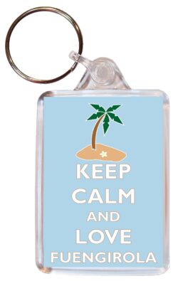 Keep Calm and Love Fuengirola - Double Sided Large Keyring Key Fob Chain Ring Gift Present Souvenir