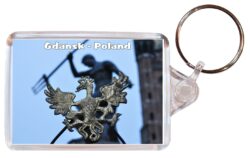 Gdansk - Poland - Double Sided Large Keyring Key Fob Chain Ring Gift Present Souvenir P4