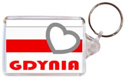 Gdynia - Love Poland/Polish Town & Cities Flag - Double Sided Large Keyring Key Fob Chain Ring Gift Present Souvenir