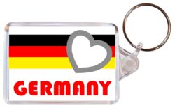 Germany - Love Germany/German Town & Cities Flag - Double Sided Large Keyring Key Fob Chain Ring Gift Present Souvenir