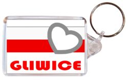 Gliwice - Love Poland/Polish Town & Cities Flag - Double Sided Large Keyring Key Fob Chain Ring Gift Present Souvenir