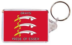 Grays - Pride of Essex - Double Sided Large Keyring Key Fob Chain Ring Gift Present Souvenir