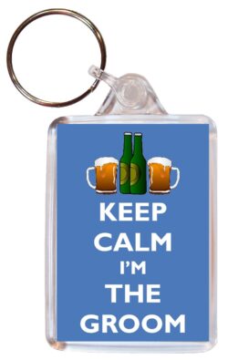 Keep Calm I'm The Groom - Double Sided Large Keyring Key Fob Chain Ring Gift Present Souvenir