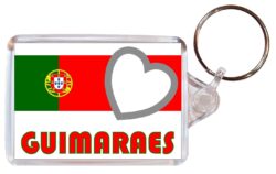 Guimaraes - Love Portugal/Portuguese Town & Cities Flag - Double Sided Large Keyring Key Fob Chain Ring Gift Present Souvenir