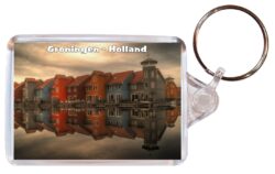Groningen - Holland/Netherlands - Double Sided Large Keyring Key Fob Chain Ring Gift Present Souvenir H4