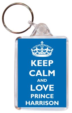 Keep Calm and Love Prince Harrison - Double Sided Large Keyring Key Fob Chain Ring Gift Present Souvenir