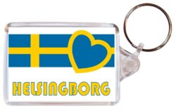 Helsingborg - Love Sweden/Swedish & Cities Flag - Double Sided Large Keyring Key Fob Chain Ring Gift Present Souvenir