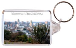Harare - Zimbabwe - Double Sided Large Keyring Key Fob Chain Ring Gift Present Souvenir Z1