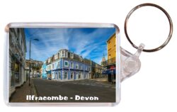 Ilfracombe - Devon - Double Sided Large Keyring Key Fob Chain Ring Gift Present Souvenir E1