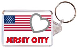 Jersey City - Love USA/United States Town & Cities Flag - Double Sided Large Keyring Key Fob Chain Ring Gift Present Souvenir