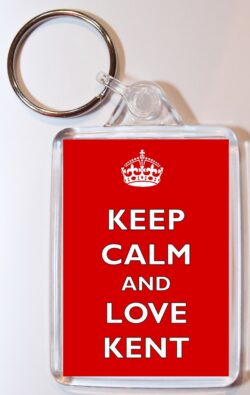 Keep Calm and Love Kent - Double Sided Large Keyring Key Fob Chain Ring Gift Present Souvenir
