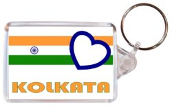 Kolkata - Love India/Indian Towns & Cities - Double Sided Large Keyring Key Fob Chain Ring Gift Present Souvenir