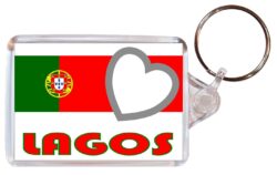 Lagos - Love Portugal/Portuguese Town & Cities Flag - Double Sided Large Keyring Key Fob Chain Ring Gift Present Souvenir