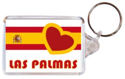 Las Palmas - Love Spain/Spanish Towns & Cities Flag - Double Sided Large Keyring Key Fob Chain Ring Gift Present Souvenir