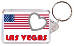 Las Vegas - Love USA/United States Town & Cities Flag - Double Sided Large Keyring Key Fob Chain Ring Gift Present Souvenir