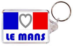 La Mans - Love France/French Town & Cities Flag - Double Sided Large Keyring Key Fob Chain Ring Gift Present Souvenir
