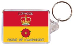 Liphook - Pride of Hampshire - Double Sided Large Keyring Key Fob Chain Ring Gift Present Souvenir