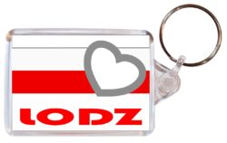 Lodz - Love Poland/Polish Town & Cities Flag - Double Sided Large Keyring Key Fob Chain Ring Gift Present Souvenir