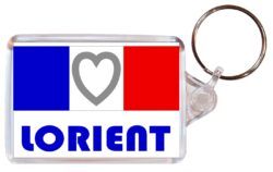 Lorient - Love France/French Town & Cities Flag - Double Sided Large Keyring Key Fob Chain Ring Gift Present Souvenir