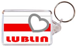 Lublin - Love Poland/Polish Town & Cities Flag - Double Sided Large Keyring Key Fob Chain Ring Gift Present Souvenir