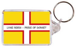 Lyme Regis - Pride of Dorset - Double Sided Large Keyring Key Fob Chain Ring Gift Present Souvenir