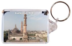 Lucknow - India - Double Sided Large Keyring Key Fob Chain Ring Gift Present Souvenir I2