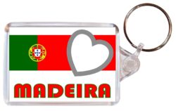 Madeira - Love Portugal/Portuguese Town & Cities Flag - Double Sided Large Keyring Key Fob Chain Ring Gift Present Souvenir