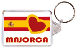 Majorca - Love Spain/Spanish Towns & Cities Flag - Double Sided Large Keyring Key Fob Chain Ring Gift Present Souvenir