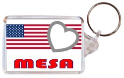 Mesa - Love USA/United States Town & Cities Flag - Double Sided Large Keyring Key Fob Chain Ring Gift Present Souvenir