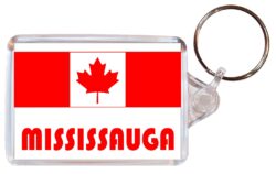 Mississauga - Love Canada/Canadian Town & Cities Flag - Double Sided Large Keyring Key Fob Chain Ring Gift Present Souvenir
