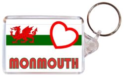 Monmouth - Love Wales/Welsh Town & Cities Flag - Double Sided Large Keyring Key Fob Chain Ring Gift Present Souvenir