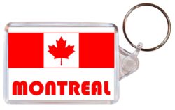 Montreal - Love Canada/Canadian Town & Cities Flag - Double Sided Large Keyring Key Fob Chain Ring Gift Present Souvenir