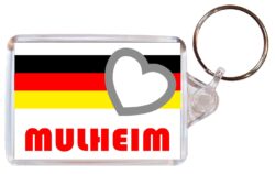 Mulheim - Love Germany/German Town & Cities Flag - Double Sided Large Keyring Key Fob Chain Ring Gift Present Souvenir